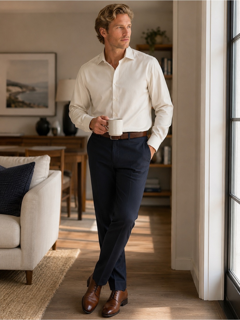 Michael Kors Navy Dress Pants with Classic Tailored Rise